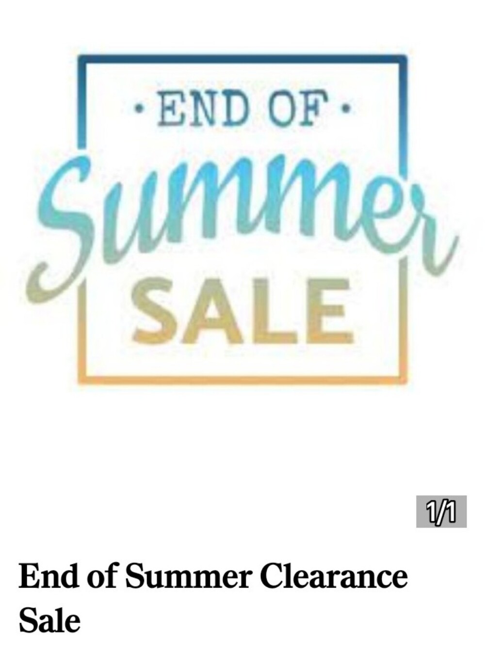 SUMMER CLEARANCE